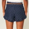 Flanellshorts med flæser