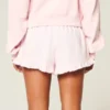 Flanellshorts med flæser