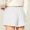 Flanellshorts med flæser