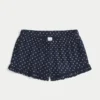 Flanellshorts med flæser