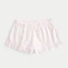 Flanellshorts med flæser