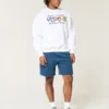 Fleece-shorts med ikonisk motiv over knæet Fleece-shorts med ikonisk motiv over knæet