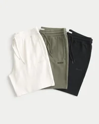 Fleece-shorts med logo, der går til over knæet, 3-pak