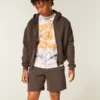 Fleece-shorts over knæet