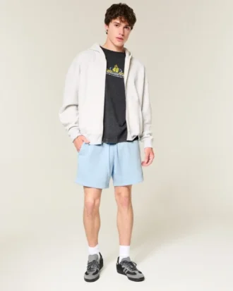 Fleece-shorts over knæet