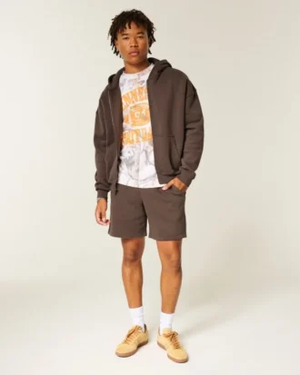 Fleece-shorts over knæet