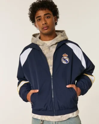 Fleeceforet Real Madrid CF grafisk træningsjakke