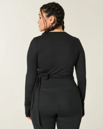 Gilly Hicks Active Recharge langærmet wrap-top