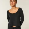 Gilly Hicks Always Cozy Waffle langærmet scoop top