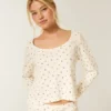 Gilly Hicks Always Cozy Waffle langærmet scoop top