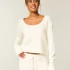 Gilly Hicks Always Cozy Waffle langærmet scoop top