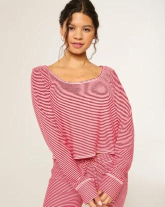 Gilly Hicks Always Cozy Waffle langærmet scoop top