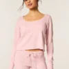 Gilly Hicks Always Cozy Waffle langærmet scoop top