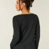 Gilly Hicks Always Cozy Waffle langærmet scoop top