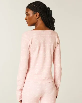 Gilly Hicks Always Cozy Waffle langærmet scoop top