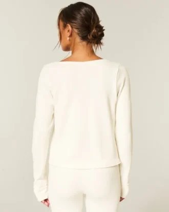 Gilly Hicks Always Cozy Waffle langærmet scoop top