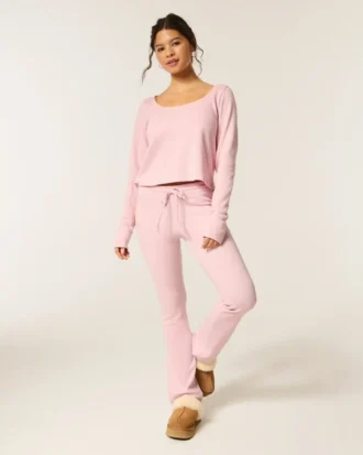 Gilly Hicks Always Cozy Waffle langærmet scoop top