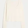 Gilly Hicks Always Cozy Waffle langærmet scoop top