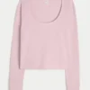 Gilly Hicks Always Cozy Waffle langærmet scoop top