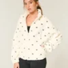 Gilly Hicks broderet sherpa-sweatshirt med lynlås Gilly Hicks broderet sherpa-sweatshirt med lynlås
