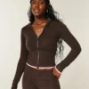 Gilly Hicks Scalloped Hem Zip-Up Hoodie Sweater Gilly Hicks Scalloped Hem Zip-Up Hoodie Sweater