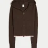 Gilly Hicks Scalloped Hem Zip-Up Hoodie Sweater Gilly Hicks Scalloped Hem Zip-Up Hoodie Sweater