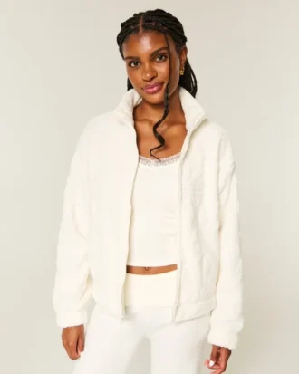 Gilly Hicks Sherpa-sweatshirt med lynlås