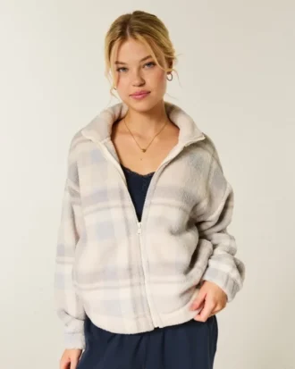 Gilly Hicks Sherpa-sweatshirt med lynlås