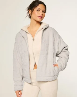 Gilly Hicks Sherpa-sweatshirt med lynlås