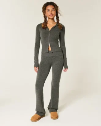 Gilly Hicks Sweater-strikket bukser med foldet talje