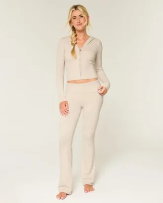 Gilly Hicks Sweater-strikket bukser med foldet talje