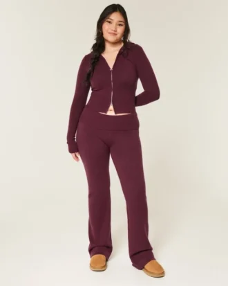 Gilly Hicks Sweater-strikket bukser med foldet talje