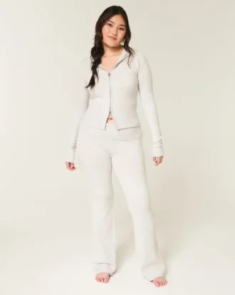 Gilly Hicks Sweater-strikket bukser med foldet talje