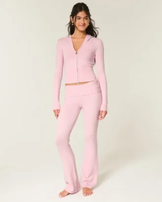 Gilly Hicks Sweater-strikket bukser med foldet talje
