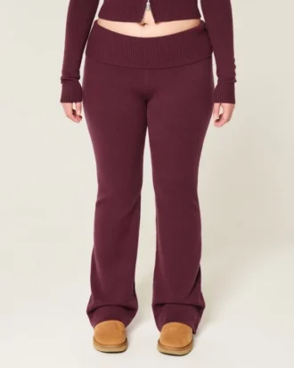 Gilly Hicks Sweater-strikket bukser med foldet talje