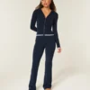 Gilly Hicks Sweater-strikket fold-over bootcut-bukser