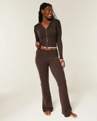 Gilly Hicks Sweater-strikket fold-over bootcut-bukser