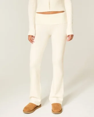 Gilly Hicks Sweater-strikket fold-over bootcut-bukser