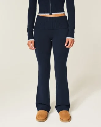 Gilly Hicks Sweater-strikket fold-over bootcut-bukser