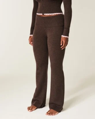 Gilly Hicks Sweater-strikket fold-over bootcut-bukser