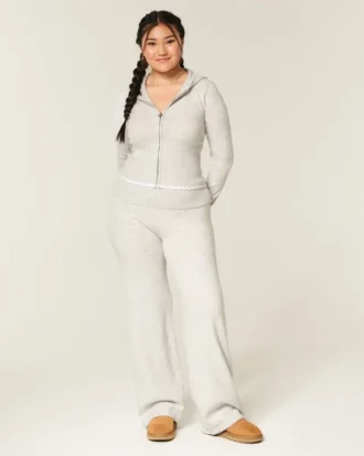 Gilly Hicks Sweater-strikket foldbar lige bukser