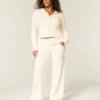 Gilly Hicks Sweater-strikket foldbar lige bukser Gilly Hicks Sweater-strikket foldbar lige bukser
