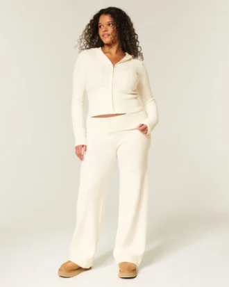 Gilly Hicks Sweater-strikket foldbar lige bukser