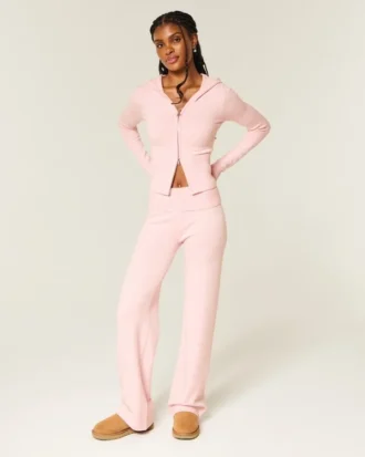 Gilly Hicks Sweater-strikket foldbar lige bukser