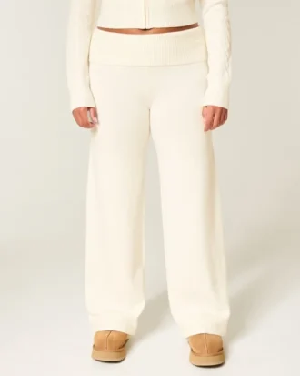 Gilly Hicks Sweater-strikket foldbar lige bukser