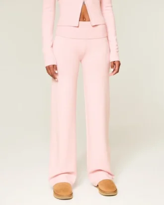 Gilly Hicks Sweater-strikket foldbar lige bukser
