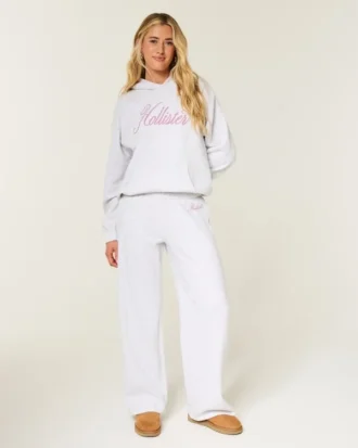Glitrende logo-grafik Sweatpants med brede ben