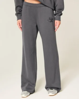 Glitrende logo-grafik Sweatpants med brede ben