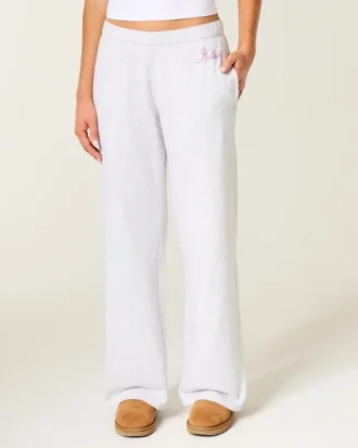 Glitrende logo-grafik Sweatpants med brede ben