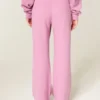 Glitrende rosenmotiv Sweatpants med brede ben Glitrende rosenmotiv Sweatpants med brede ben